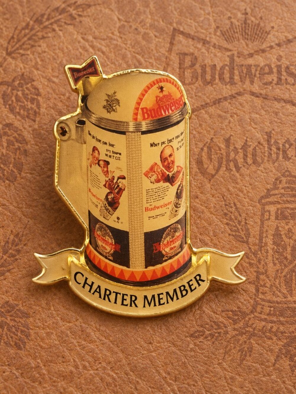 Budweiser Beer Stein Vintage Charter Member Collector's Lapel Pin - Beverage Pin